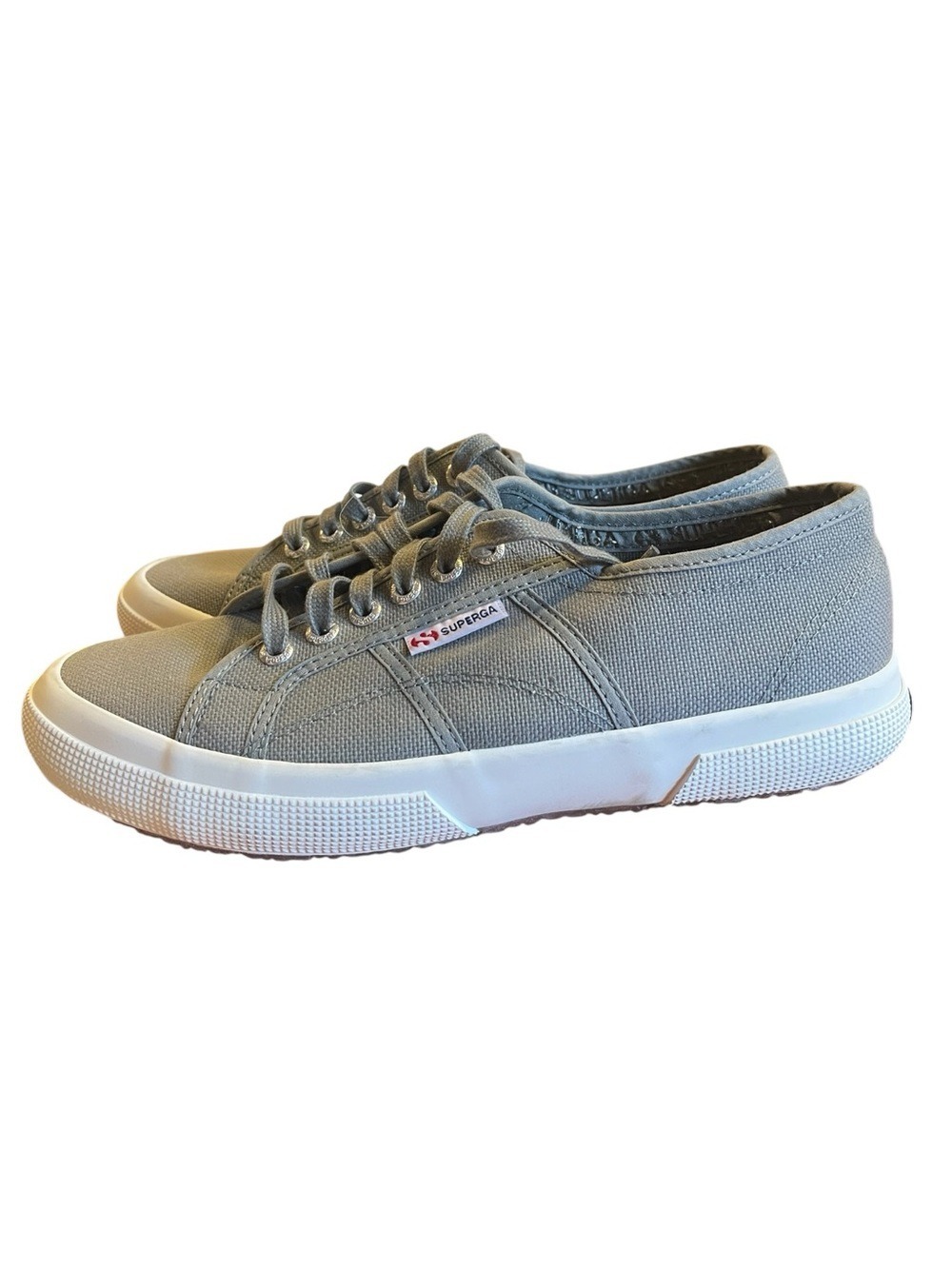 Superga 2750 Light Gray Canvas Sneakers Women’s US 10 Lace Up Casual Shoes